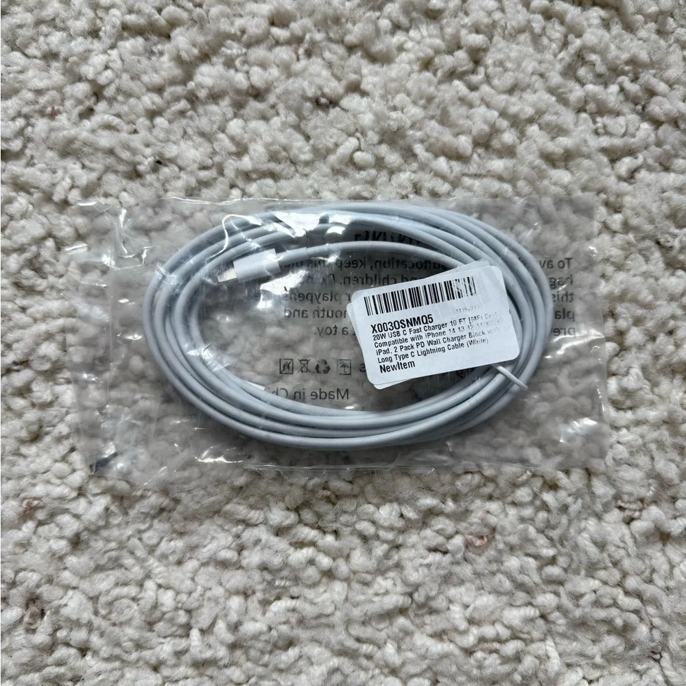 USB-C to Apple Lightning Cable 10 FT